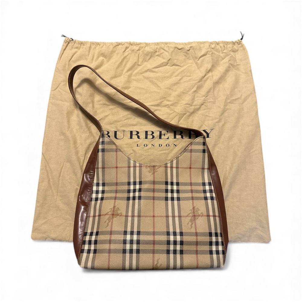 Burberry Vintage Beige and Brown Checkered Bag
